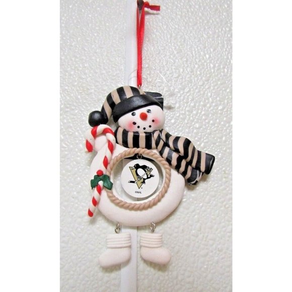 NHL Pittsburgh Penguins Clay Dough Snowman Xmas Ornament Team Sports America - Picture 1 of 2